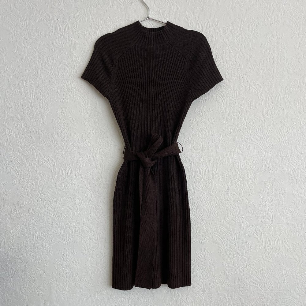Vintage Calvin Klein chocolate rib sweater dress
